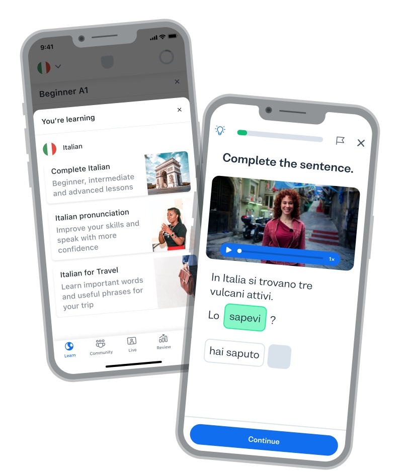 Italian learning app